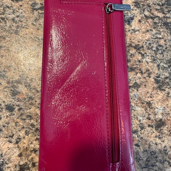 HOBO International Leather Wallet Pink Magenta Long TriFold - Picture 5 of 9